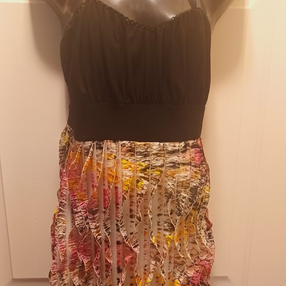 "Graffiti" Medium multi-colored ruffle  sundress Dress - Picture 1 of 5